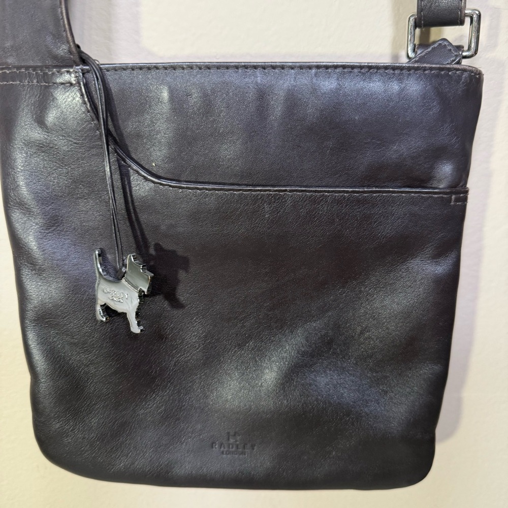 Radley London Leather Crossbody Bag Purse Brown Satchel Adjustable Strap